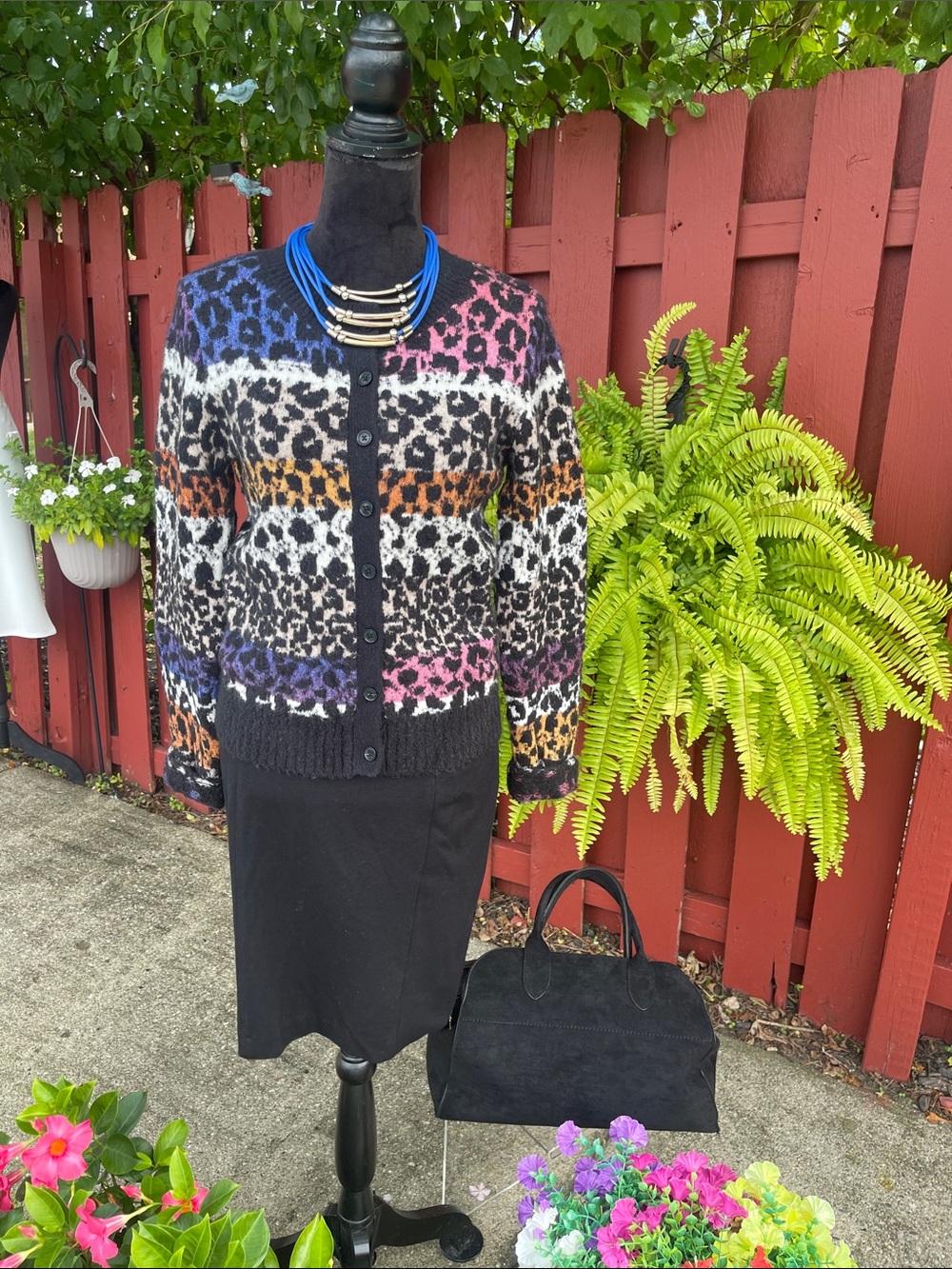 Maeve for Anthropology Multicolor Leopard Print Button Cardigan
